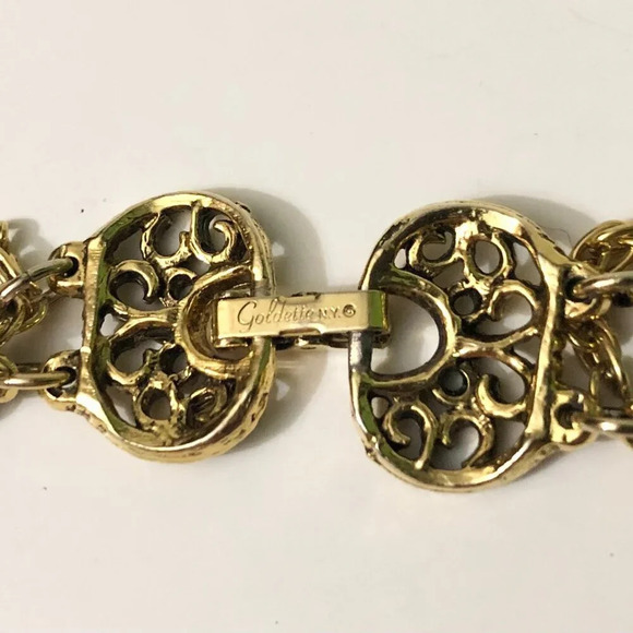 Vintage Goldette NY Pocket Necklace Long Chain  Layered Victorian Style - Picture 11 of 12